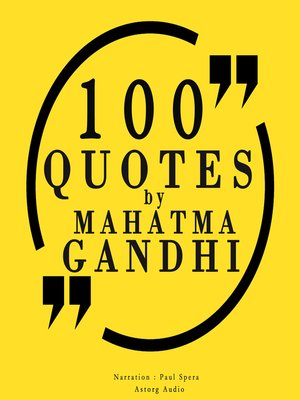 cover image of 100 quotes by Mahatma Gandhi